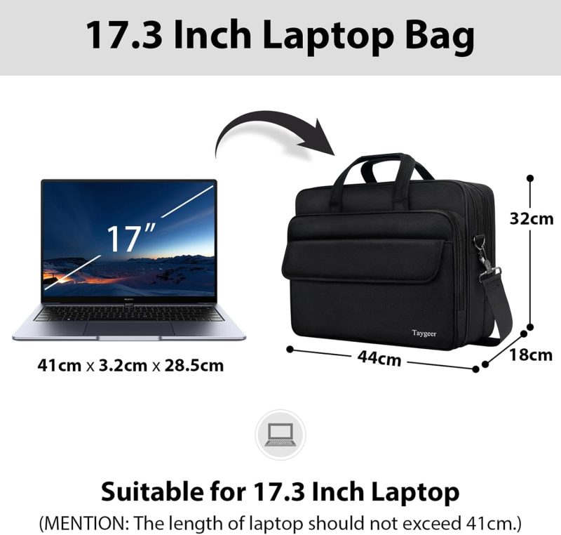 Υφασμάτινος Χαρτοφύλακας Taygeer 17   laptop 31L 6612 μαύρο - Image 5