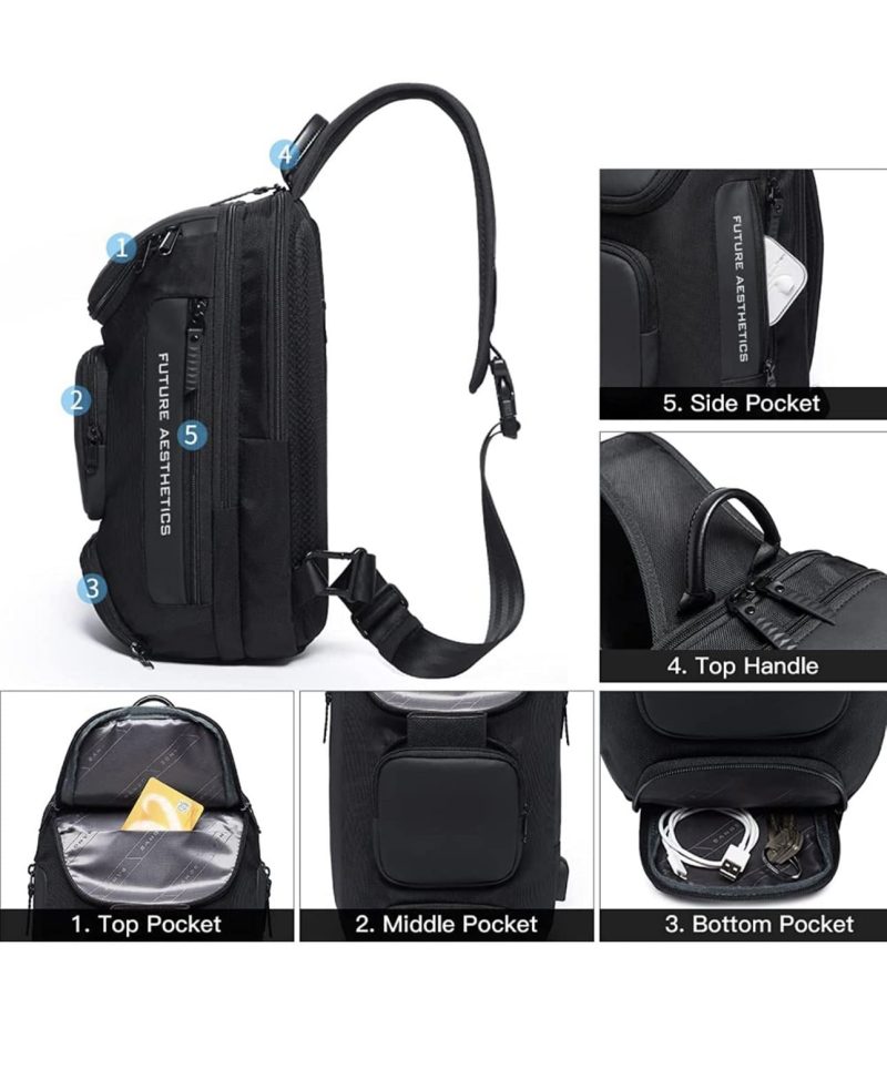 Τσαντάκι ώμου χιαστί crossbody Bange 7086 μαύρο - Image 6