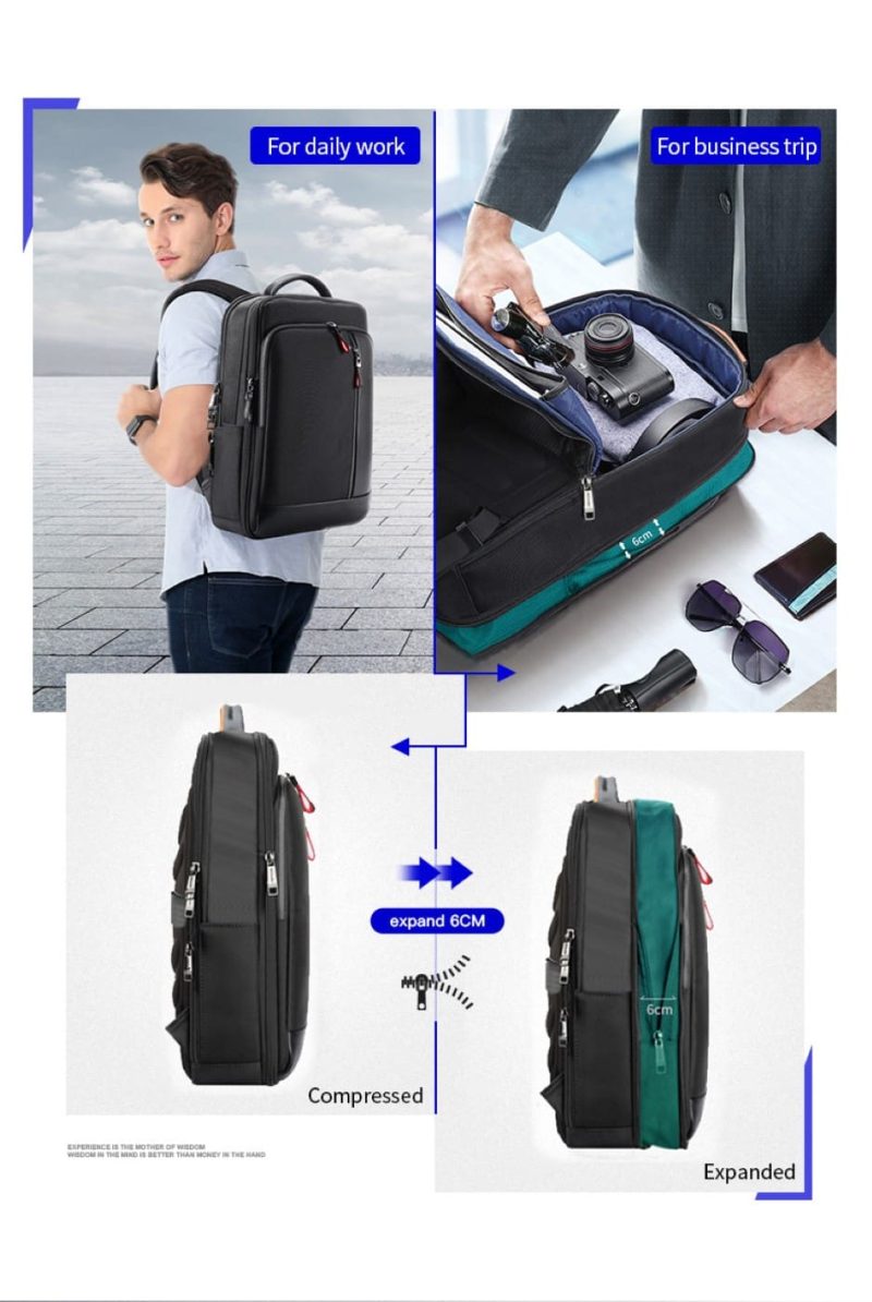 Σακίδιο πλάτης Αντικλεπτικό 24L Laptop 15,6” Bopai 751-006641A μαύρο - Image 2