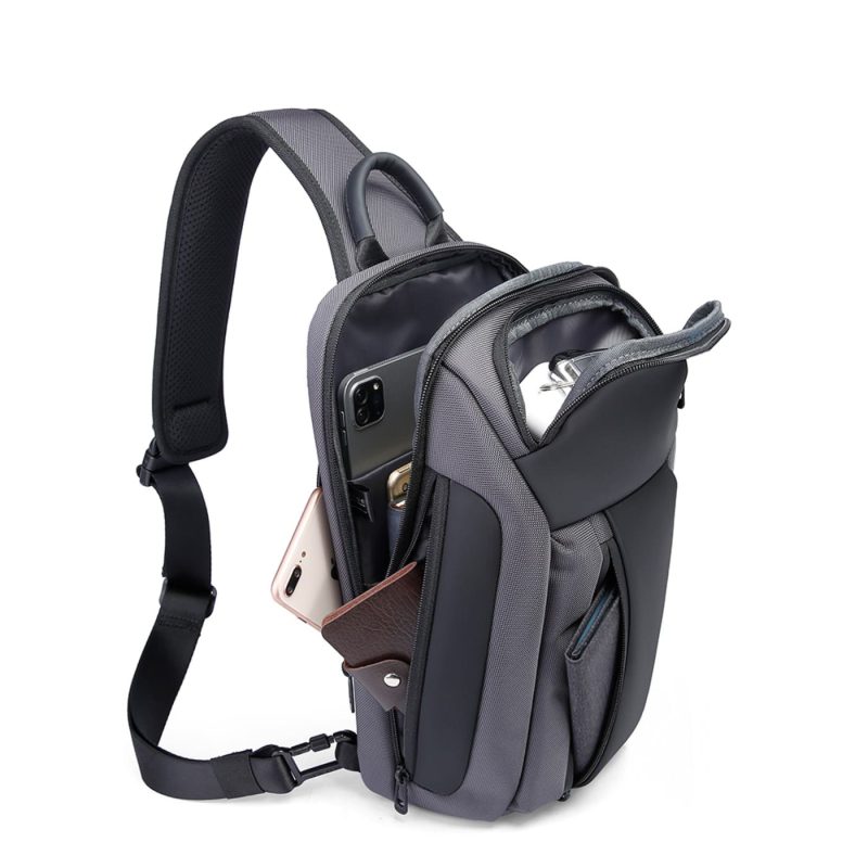 Τσαντάκι ώμου χιαστί crossbody Bange 7566 γκρί - Image 4