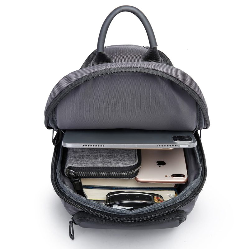 Τσαντάκι ώμου χιαστί crossbody Bange 7566 γκρί - Image 5