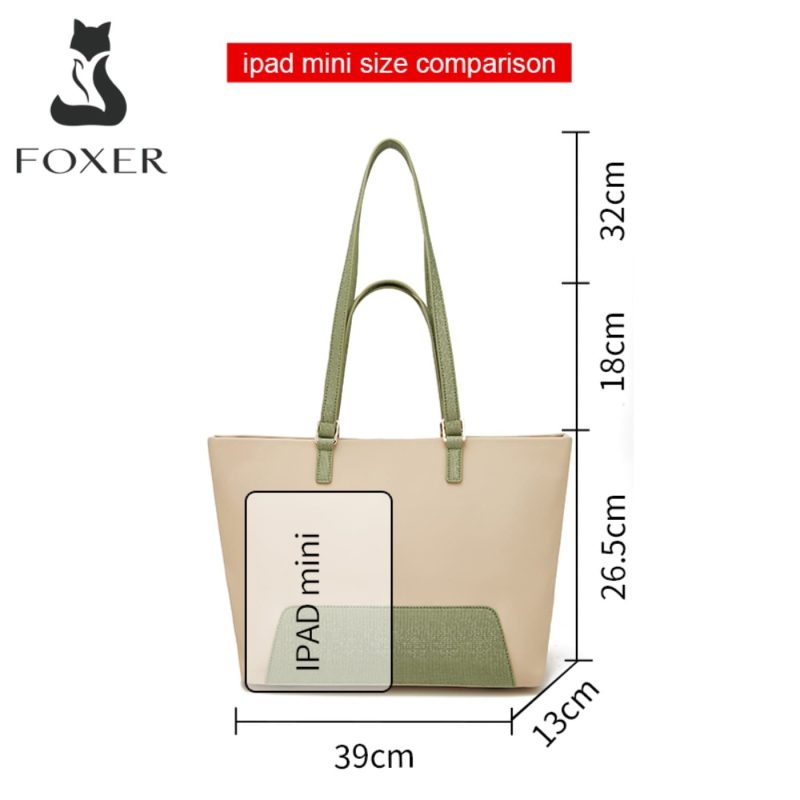 Υφασμάτινη Γυναικεία Τσάντα Shopper  Ωμου Foxer 9136060F μπέζ - Image 3