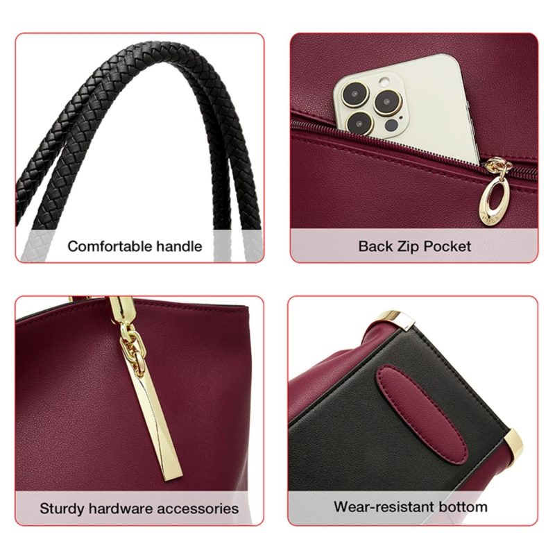 Δερμάτινη Γυναικεία Τσάντα Shopper 'Ωμου Foxer 938032F red - Image 5