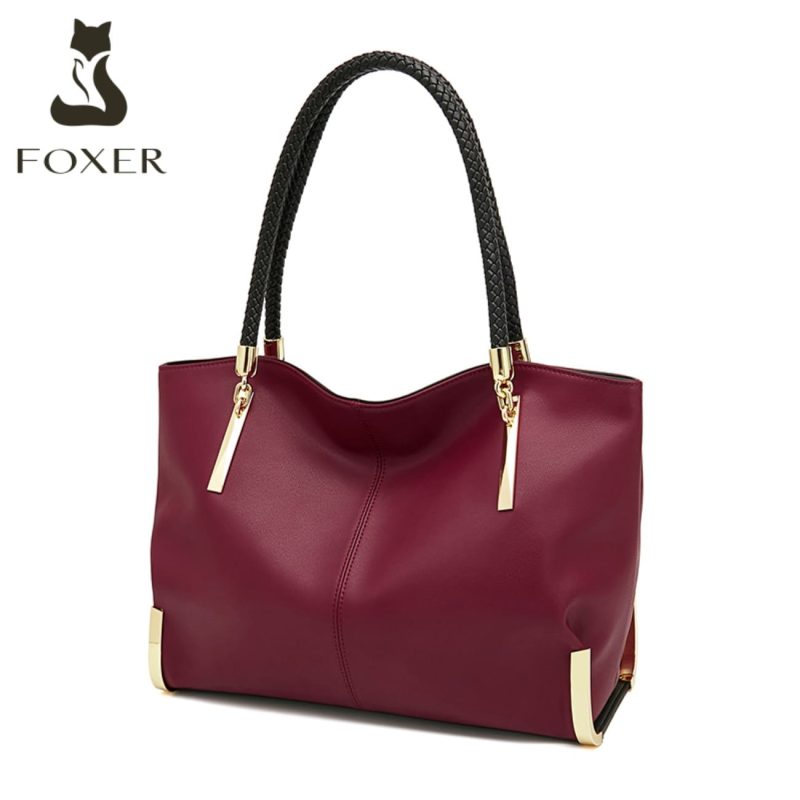 Δερμάτινη Γυναικεία Τσάντα Shopper 'Ωμου Foxer 938032F red - Image 6