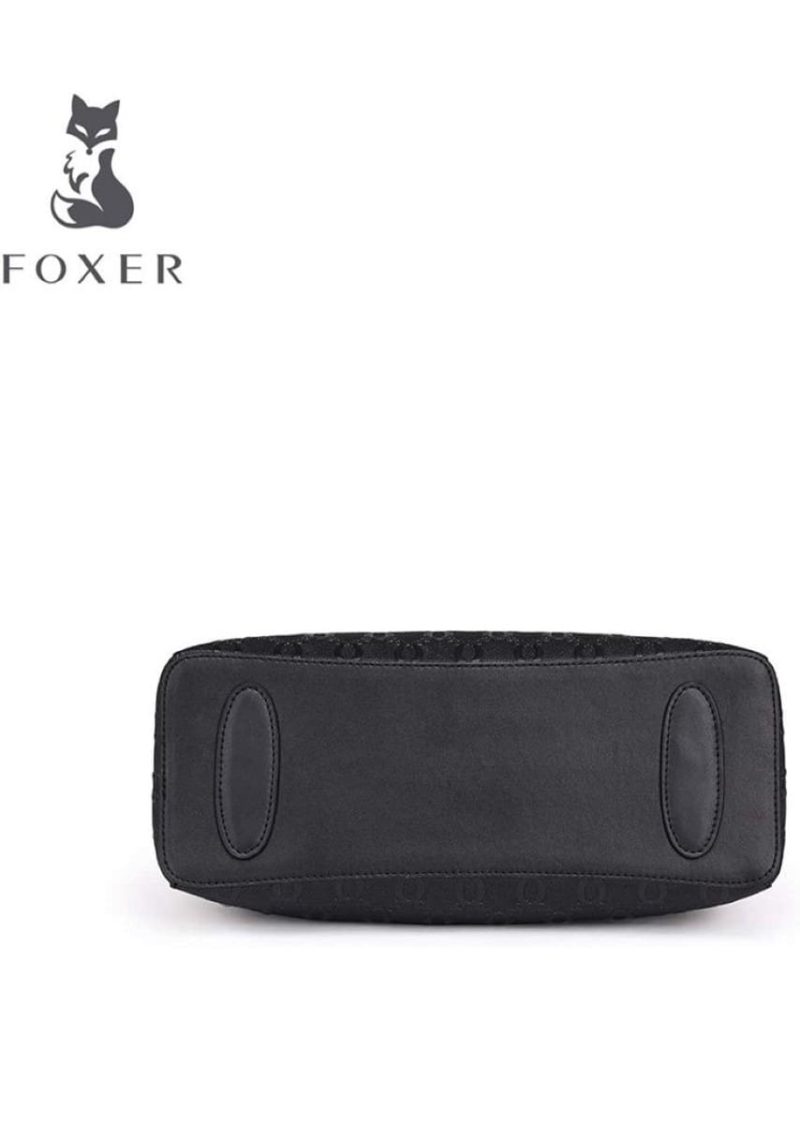 Δερμάτινη Γυναικεία Τσάντα Shopper  Ωμου Foxer 962061F μαύρο - Image 6