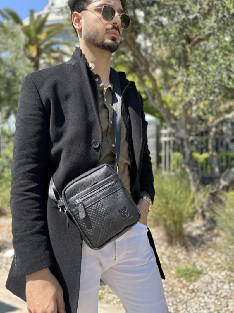 Δερμάτινο τσαντάκι ώμου Bull Captain DJB 010 μαύρο - Image 3