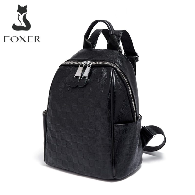 Δερμάτινo Γυναικείo Σακίδιο Πλάτης  Foxer SF900116YF μαύρο - Image 4