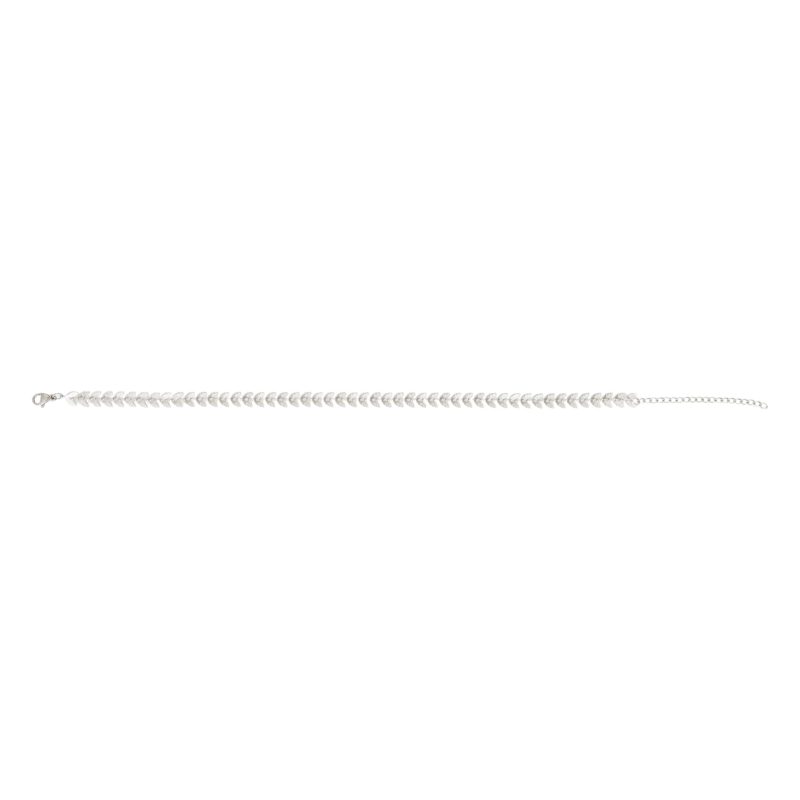 Αλυσίδα ποδιού Stainless Steel ασημί φύλλα