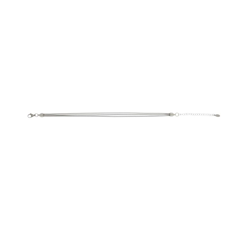 Αλυσίδα ποδιού Stainless Steel ασημί τριπλή