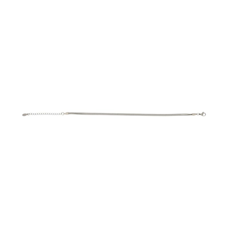 Αλυσίδα ποδιού Stainless Steel ασημί διπλή