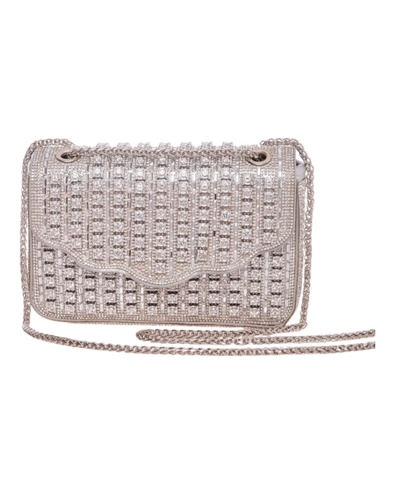 Τσάντα φάκελος clutch MD2405 - Ασημί