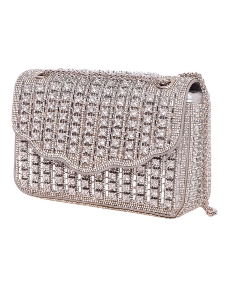 Τσάντα φάκελος clutch MD2405 - Ασημί - Image 2