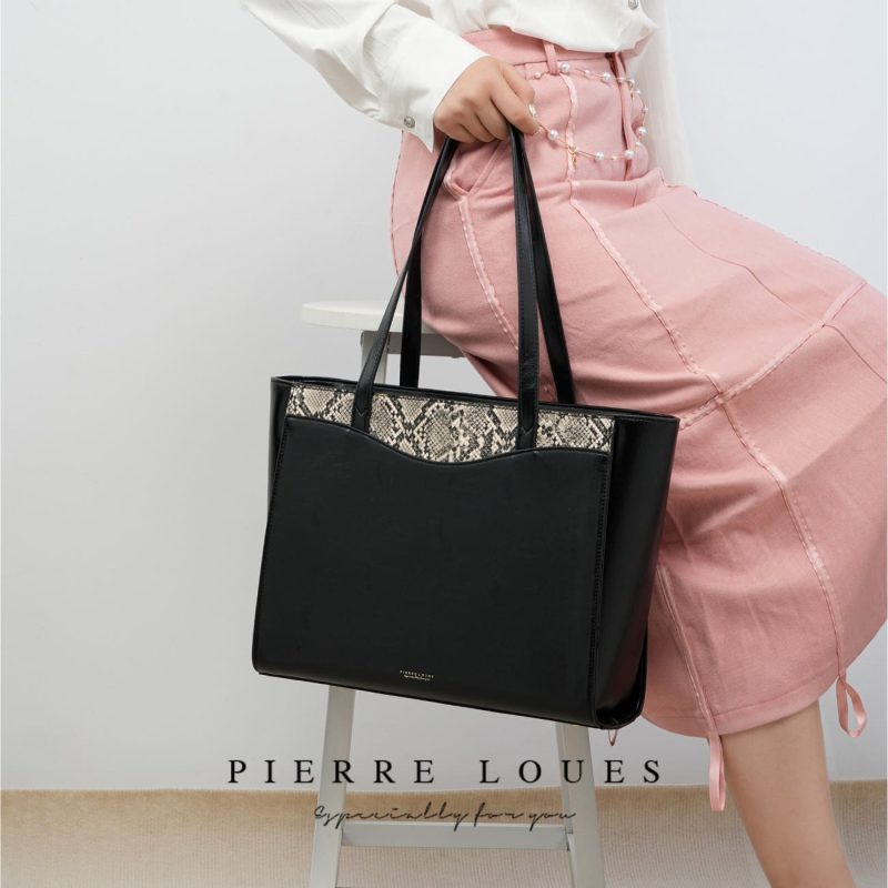Γυναικεία Τσάντα Shopper Χειρός Pierre Loues PL615-40 μαύρο - Image 6