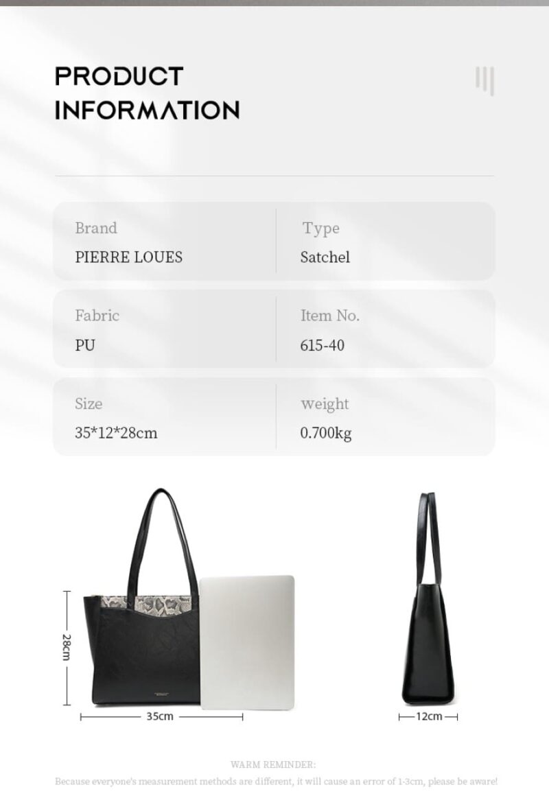 Γυναικεία Τσάντα Shopper Χειρός Pierre Loues PL615-40 μαύρο - Image 5