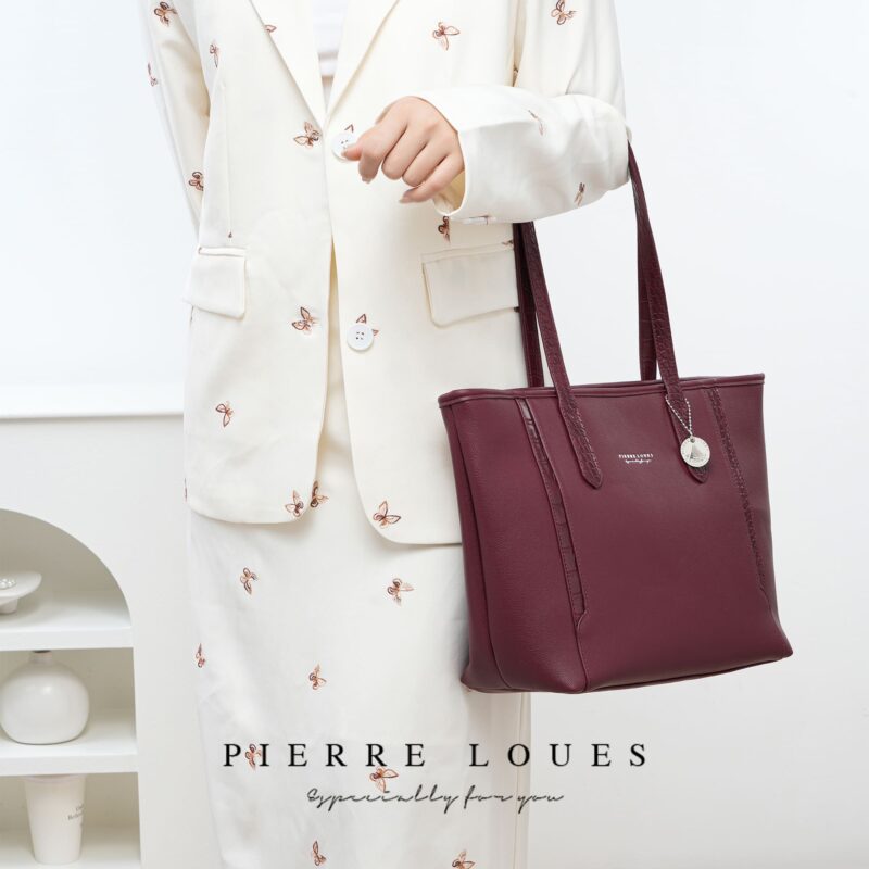 Γυναικεία Τσάντα Ώμου Shopper Pierre Loues PL914-105 μπορντό - Image 3