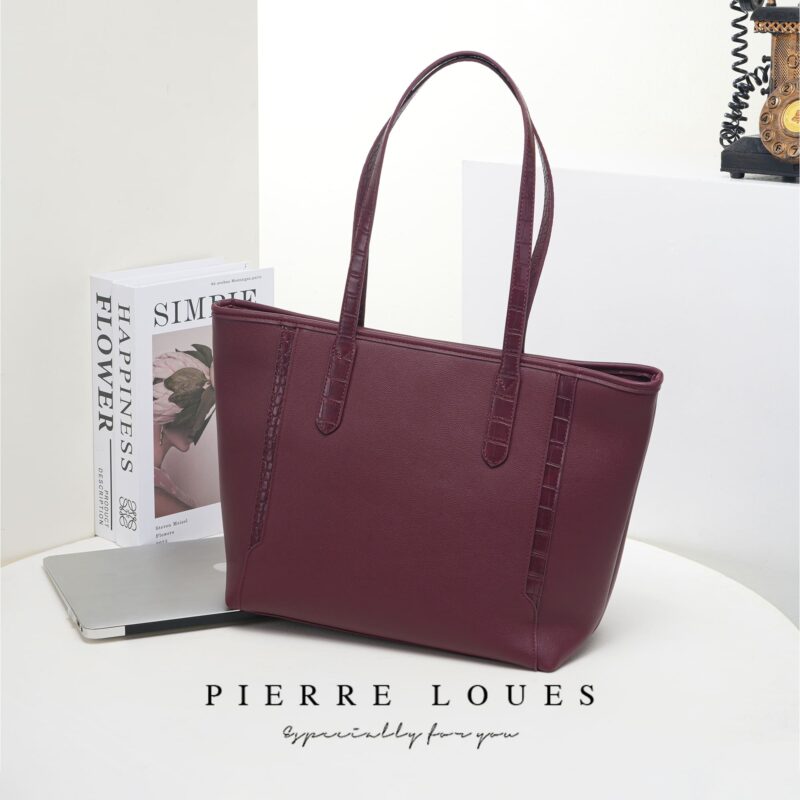 Γυναικεία Τσάντα Ώμου Shopper Pierre Loues PL914-105 μπορντό - Image 4