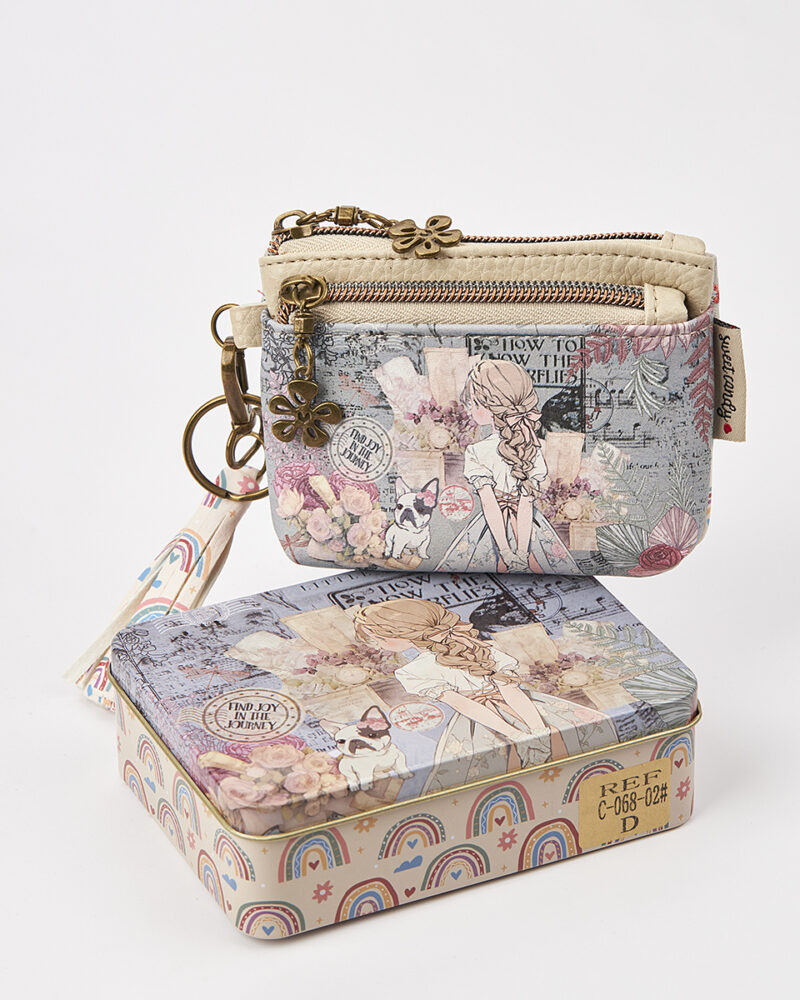 Sweet Candy Γυναικείο Mini Πορτοφόλι με Shabby Chic Σχέδιο & Νοσταλγική Ατμόσφαιρα – Vintage Story - Image 3