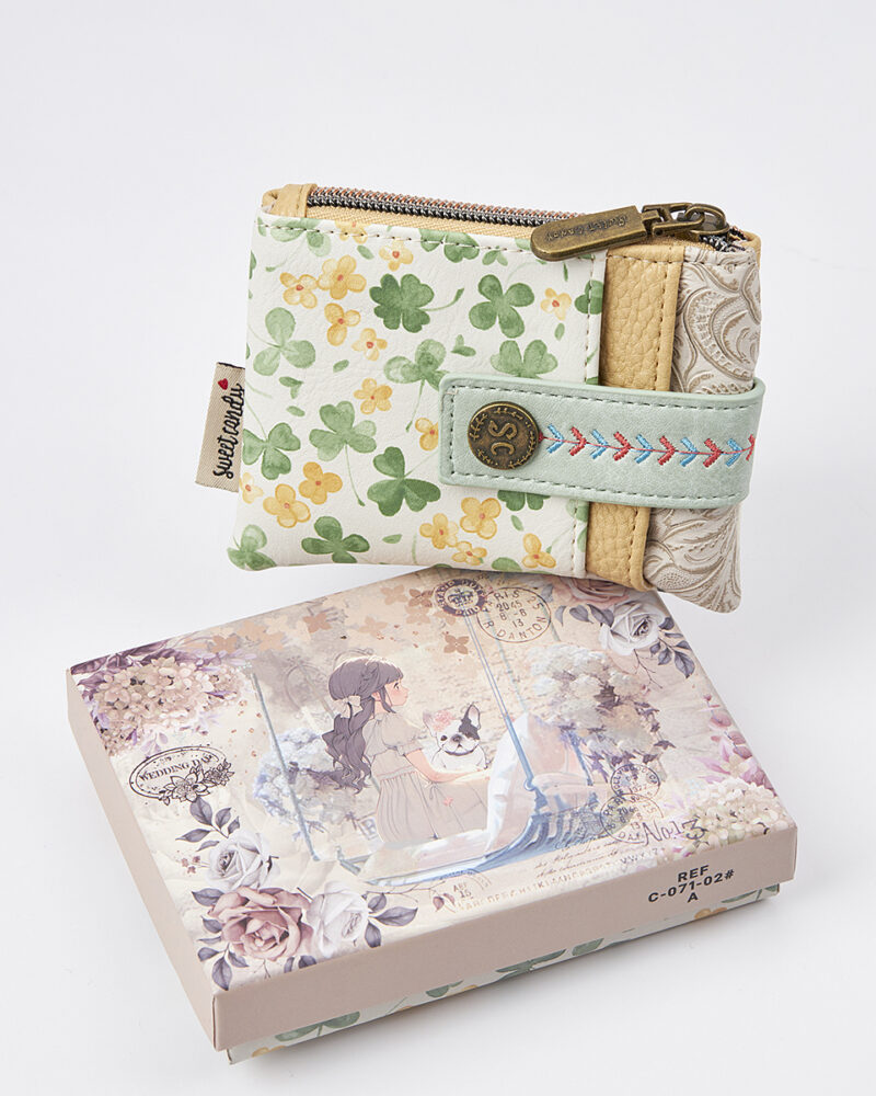 Sweet Candy Γυναικείο Mini Πορτοφόλι με Floral Σχέδιο & Κρίκο – Floral Whisper - Image 3
