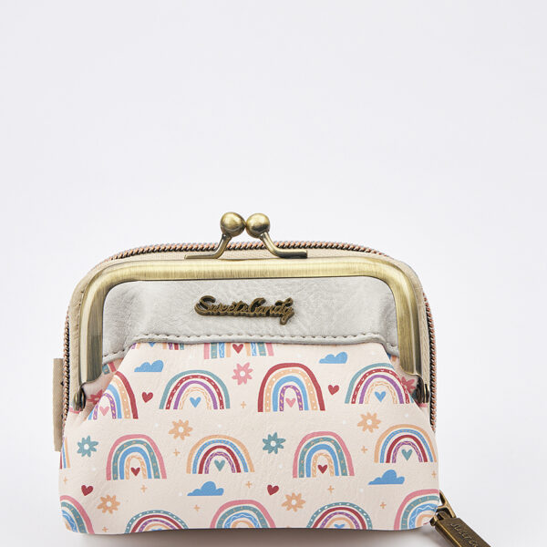 Sweet Candy Γυναικείο Mini Πορτοφόλι με Vintage Καθρέφτη & Κλασικό Κούμπωμα – Mirror Bloom