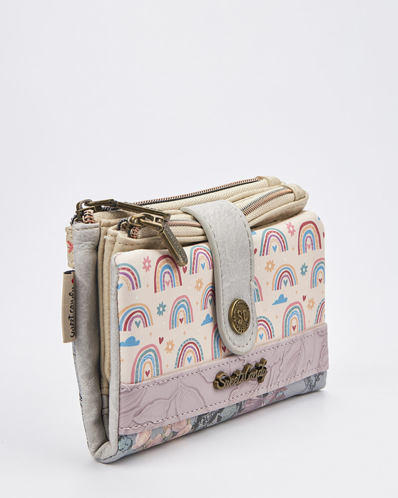 Sweet Candy Γυναικείο Πορτοφόλι με Shabby Chic Διάθεση & Λουλουδένιο Φόντο – Vintage Story