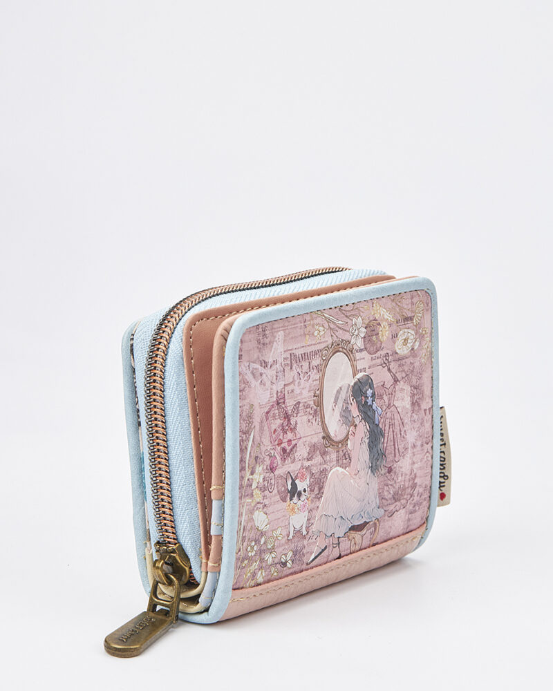 Sweet Candy Γυναικείο Mini Πορτοφόλι με Vintage Καθρέφτη & Κομψή Φιγούρα – Mirror Bloom - Image 3