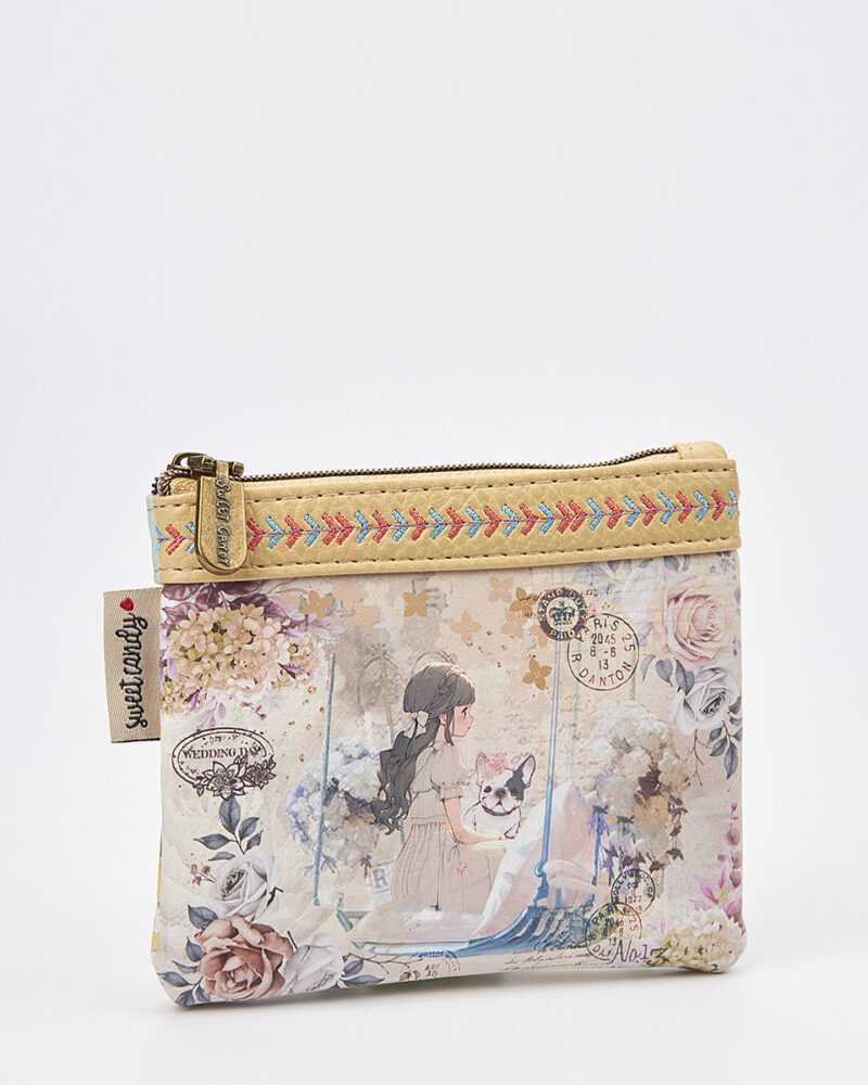 Sweet Candy Γυναικείο Mini Πορτοφόλι με Floral Σχέδιο & Διπλό Φερμουάρ – Floral Whisper - Image 4
