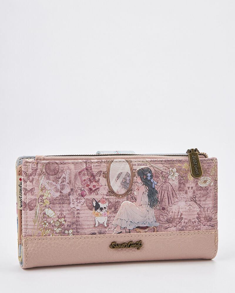 Sweet Candy Γυναικείο Πορτοφόλι με Vintage Ρομαντισμό & Πρακτικό Καπάκι – Mirror Bloom - Image 3