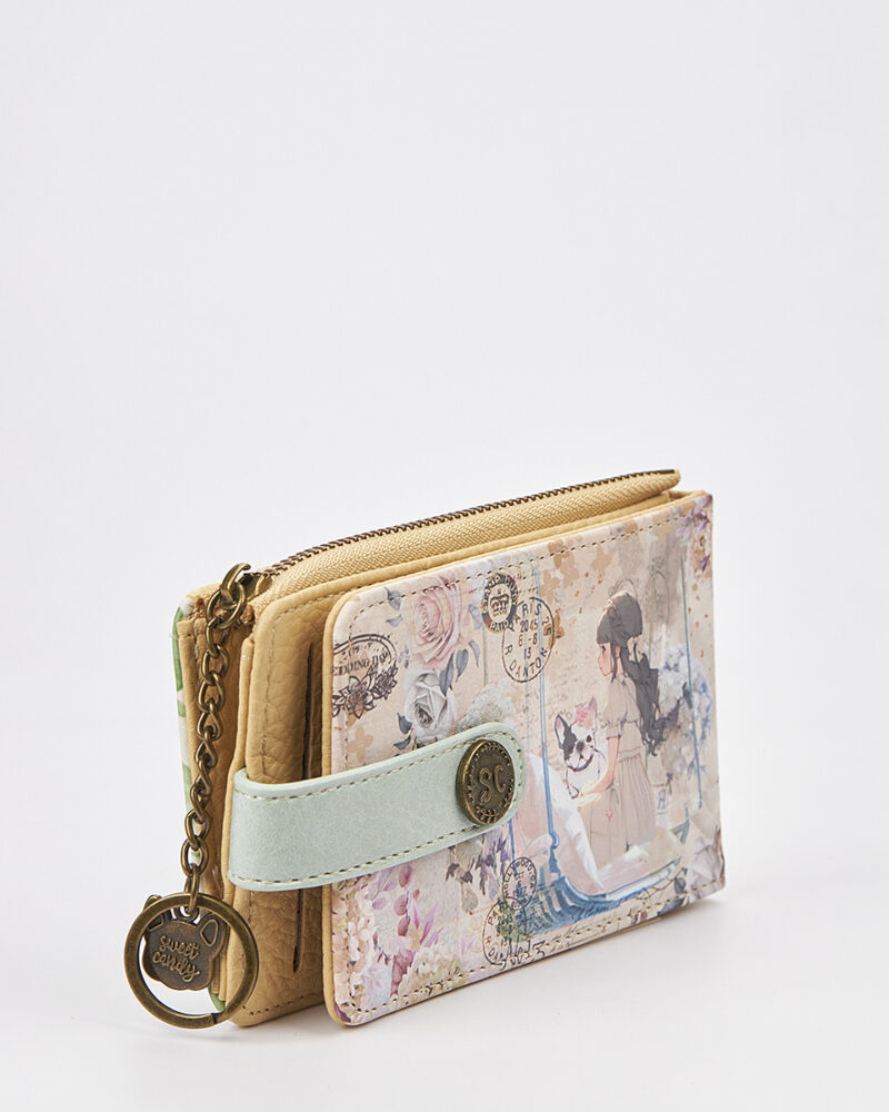 Sweet Candy Γυναικείο Πορτοφόλι με Vintage Floral Μοτίβο και Μπρελόκ – Floral Whisper