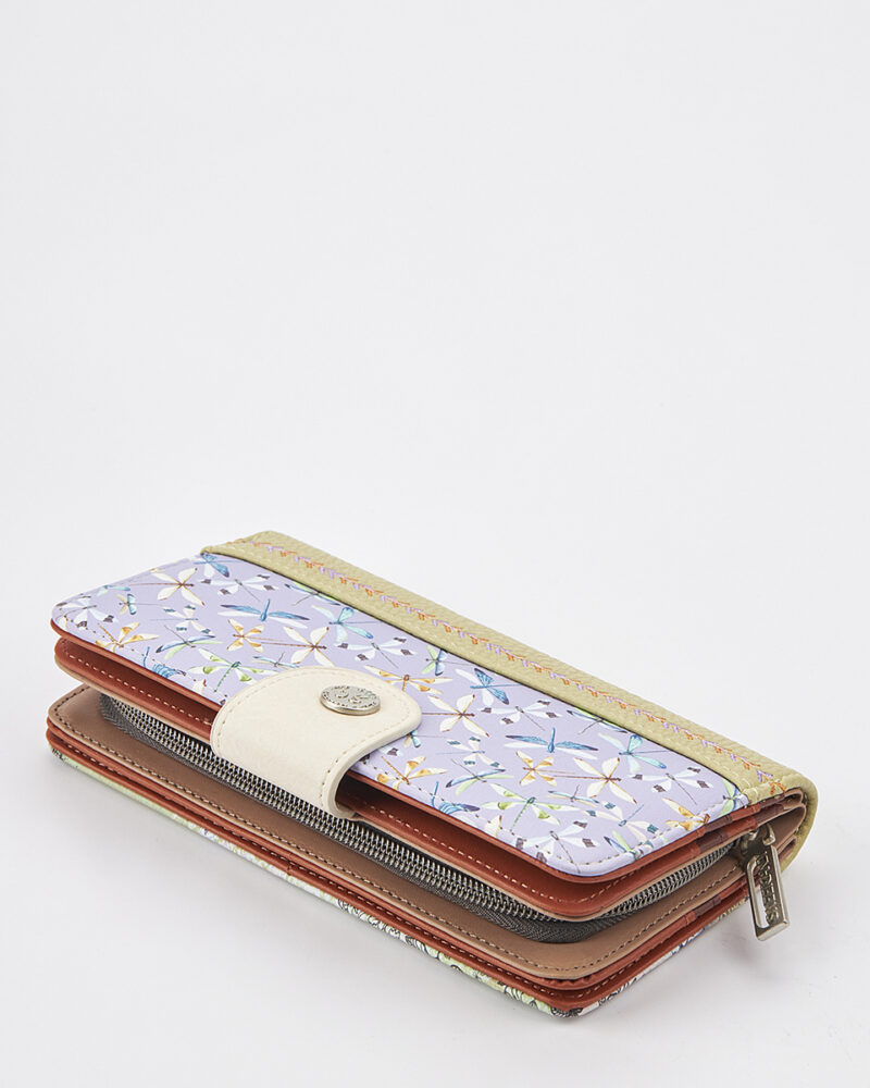 Sweet Candy Γυναικείο Πορτοφόλι με Μοτίβο Λεβάντα και Organizer Design – Lavender Walk - Image 3
