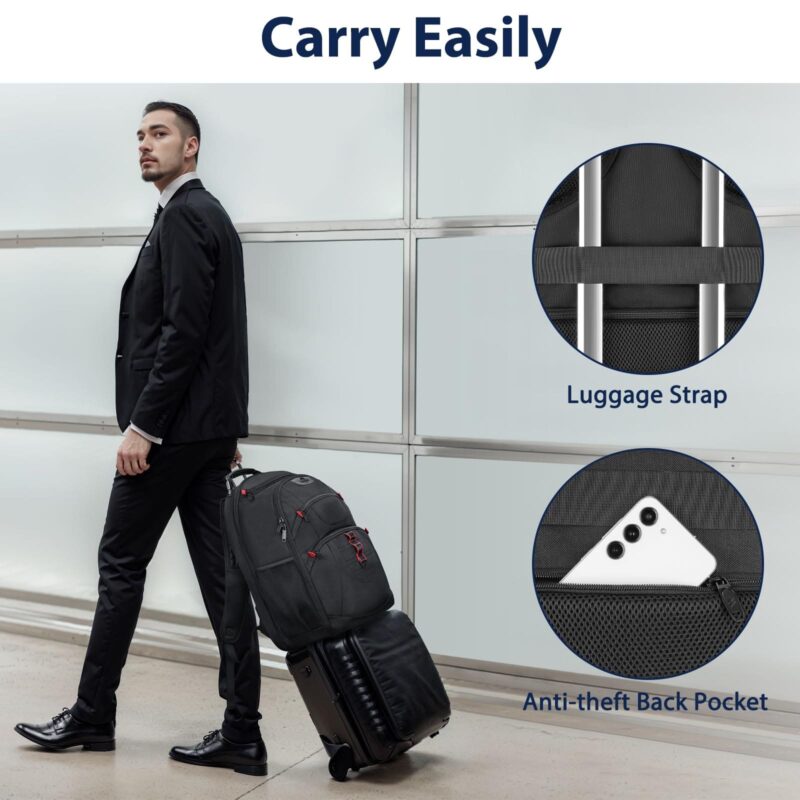 Σακίδιο πλάτης Travel Usb 40L Laptop 17,3” Matein 1714 μαύρο - Image 3