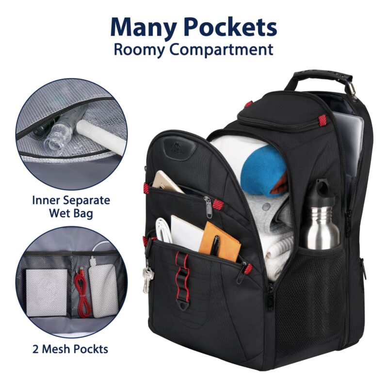 Σακίδιο πλάτης Travel Usb 40L Laptop 17,3” Matein 1714 μαύρο - Image 4