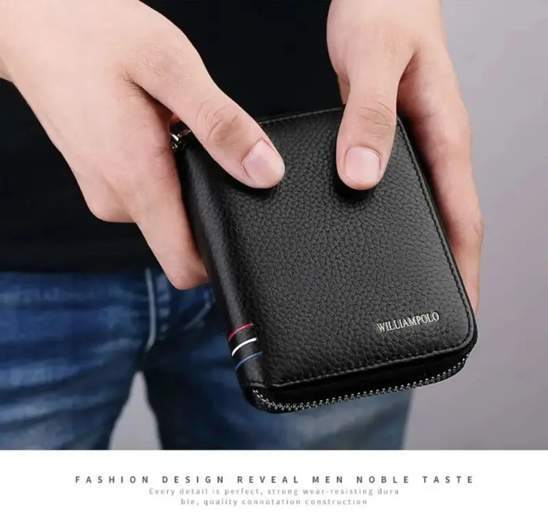 Δερμάτινο Ανδρικό πορτοφόλι William Polo 236 black - Image 3