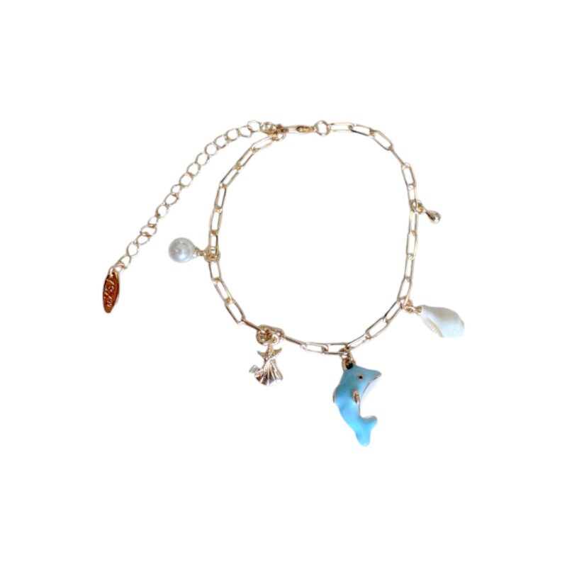 Γυναικείo βραχιόλι με charms κοχύλια & ψαράκι