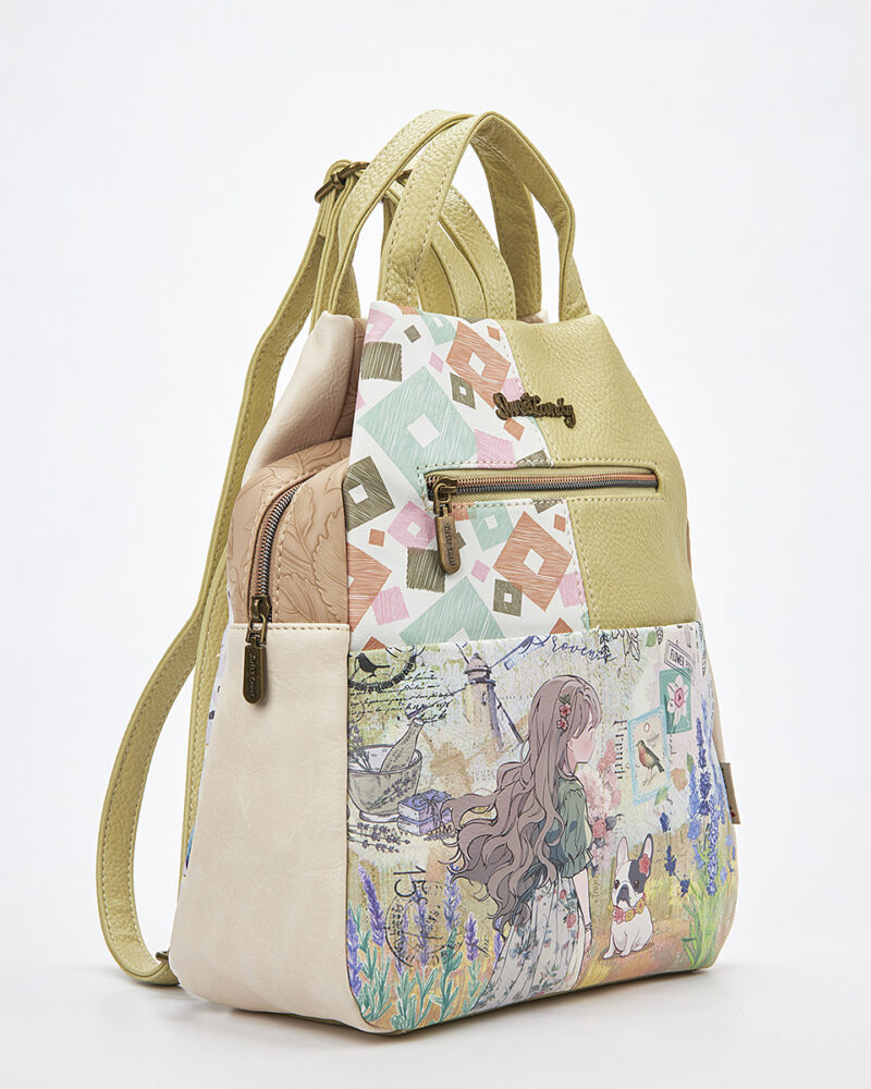 Sweet Candy Γυναικείο Backpack με Ρομαντικό Κορίτσι & Ανθοσυνθέσεις – Vintage Story - Image 3