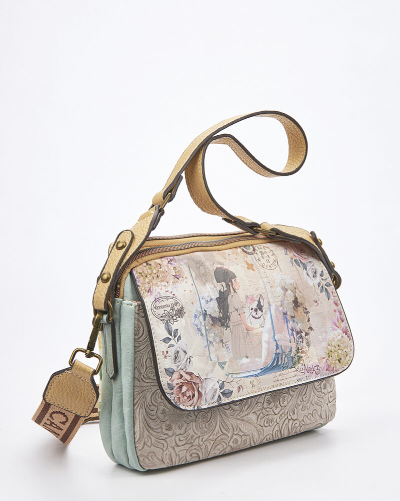 Sweet Candy Crossbody Τσάντα με Ρομαντικό Floral Pattern – Floral Whisper - Image 3