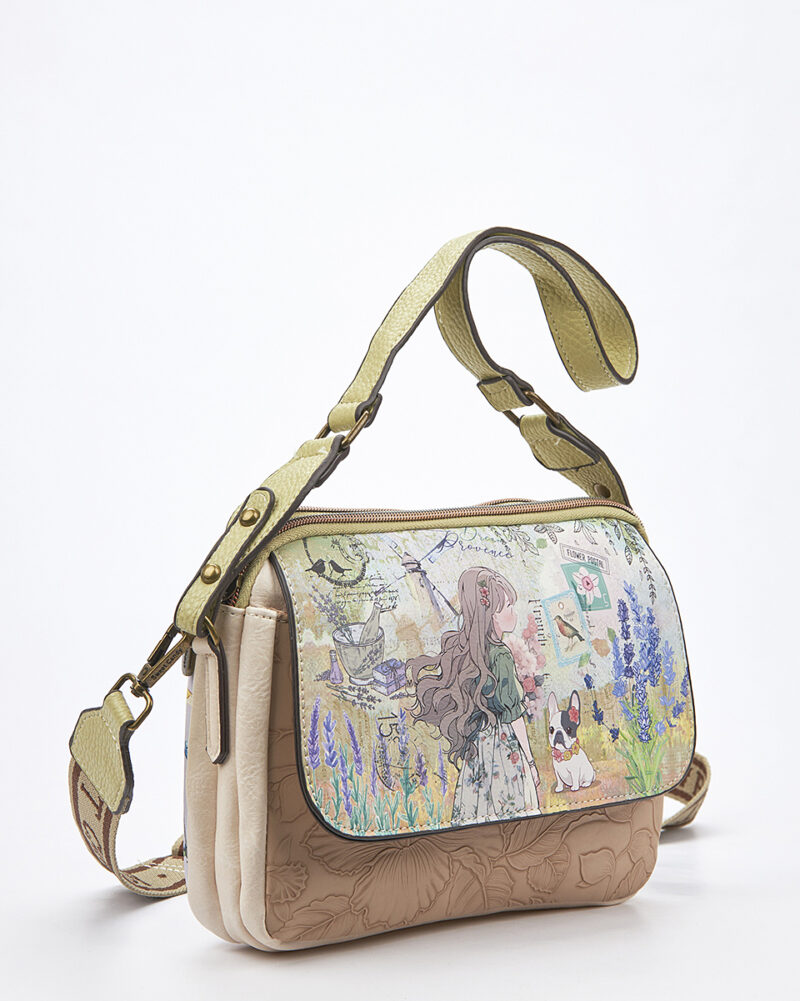 Sweet Candy Crossbody με Μοτίβο Λεβάντα και Ρετρό Στυλ – Lavender Walk - Image 2