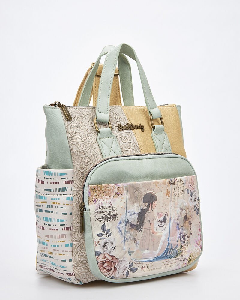 Sweet Candy Γυναικείο Σακίδιο 3-Way με Ρομαντικό Pattern – Floral Whisper