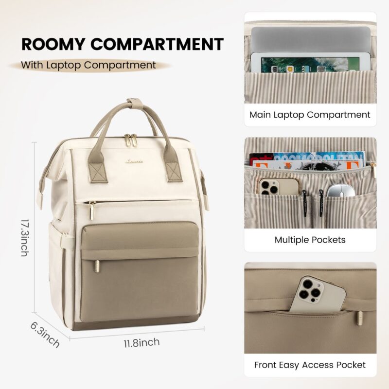 Σακίδιο Επαγγελματικό Γυναικείο Lovevook 15,6'' MB2020 beige/khaki - Image 4