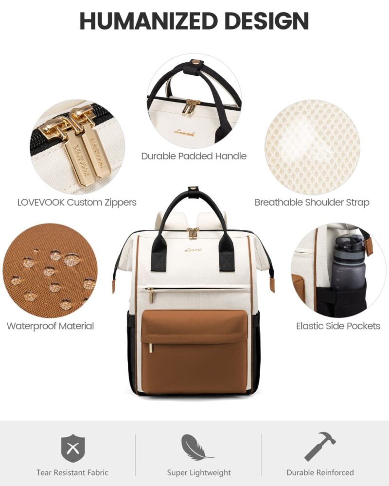 Γυναικείο Σακίδιο USB Lovevook 15,6'' MB2146 beige/brown/black - Image 6