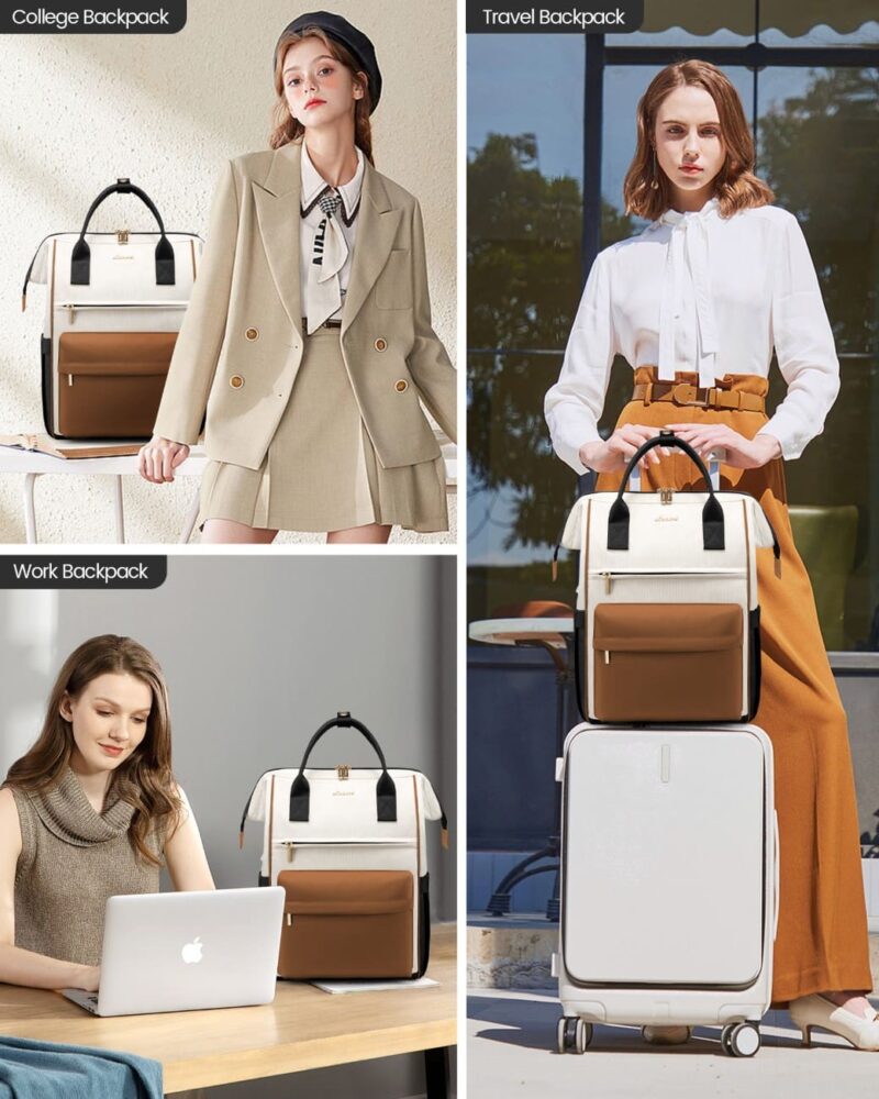 Γυναικείο Σακίδιο USB Lovevook 15,6'' MB2146 beige/brown/black - Image 3