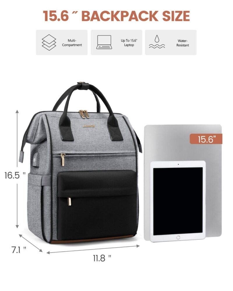 Γυναικείο Σακίδιο με USB Lovevook 15,6'' MB2146 gray/black - Image 4