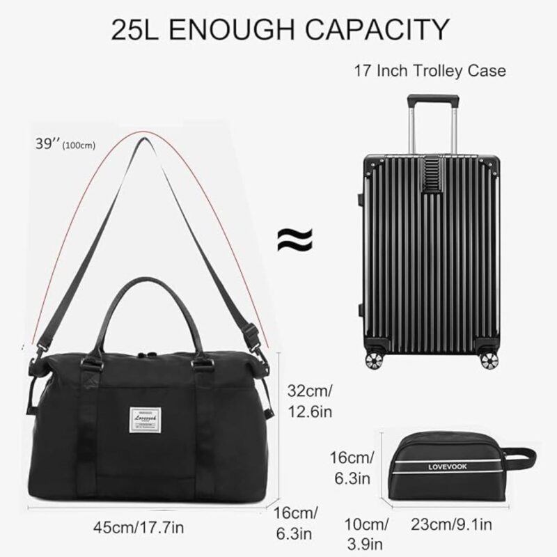 Σετ Σάκος ταξιδιού νεσεσέρ 25 L Lovevook WB1831 black - Image 3
