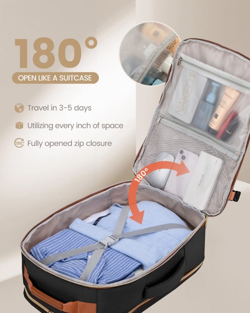 Σακίδιο ταξιδιού για γυναίκες 40L Carry on 17,3" WB2029 black leopard - Image 5