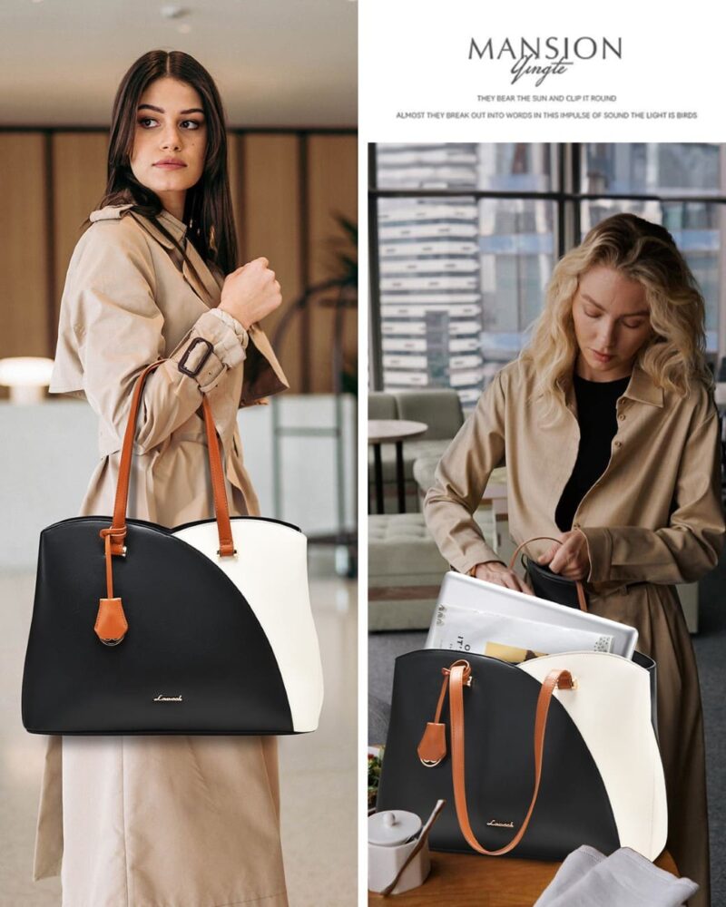 Γυναικεία Τσάντα ώμου Lovevook 15,6'' WB3290 beige/black - Image 4