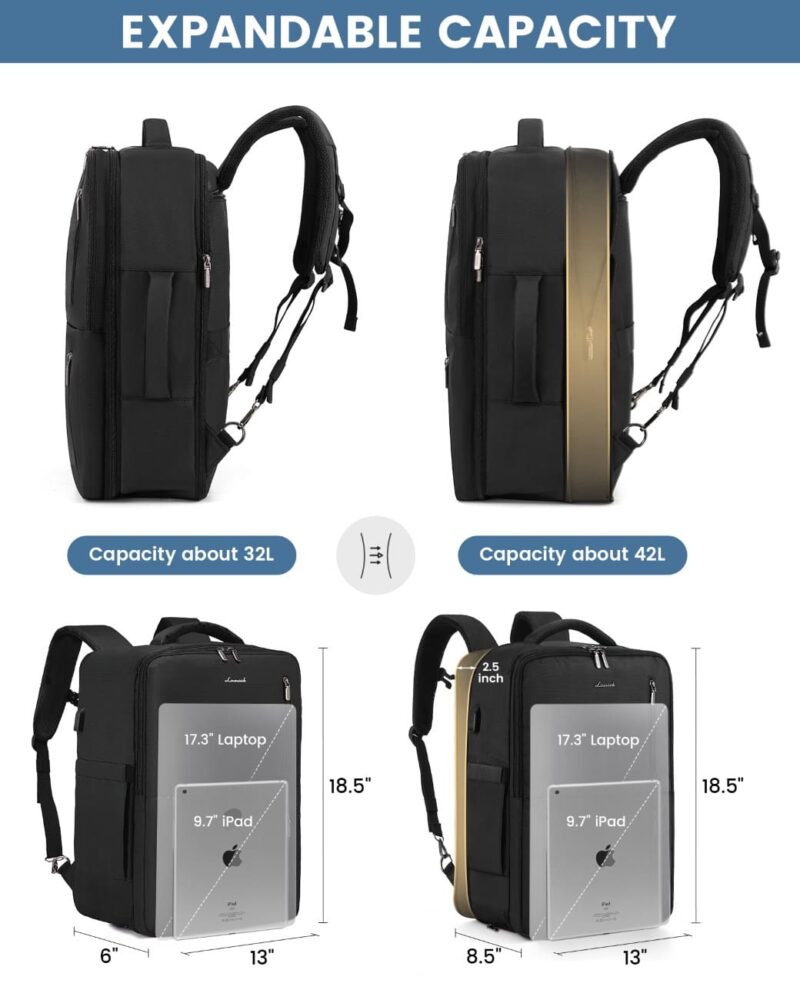 Σακίδιο Πλάτης Καμπίνας 40L με USB 17,3" MB1975 black - Image 3