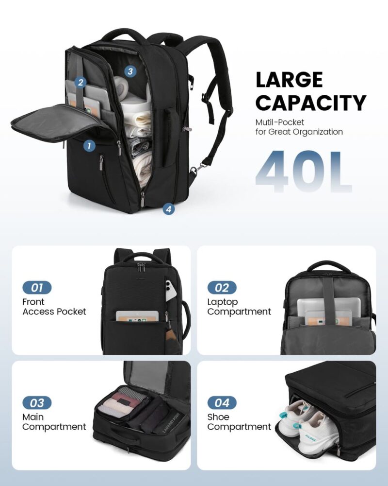 Σακίδιο Πλάτης Καμπίνας 40L με USB 17,3" MB1975 black - Image 4