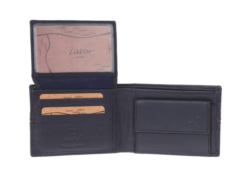 LaVor 1-3836 Ανδρικό Δερμάτινο Πορτοφόλι με RFID Μπλε - Image 2