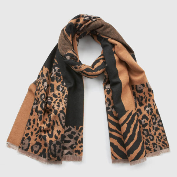 VERDE ΓΥΝΑΙΚΕΙΟ ΚΑΣΚΟΛ 06-0001340  ANIMAL PRINT ΚΑΦΕ