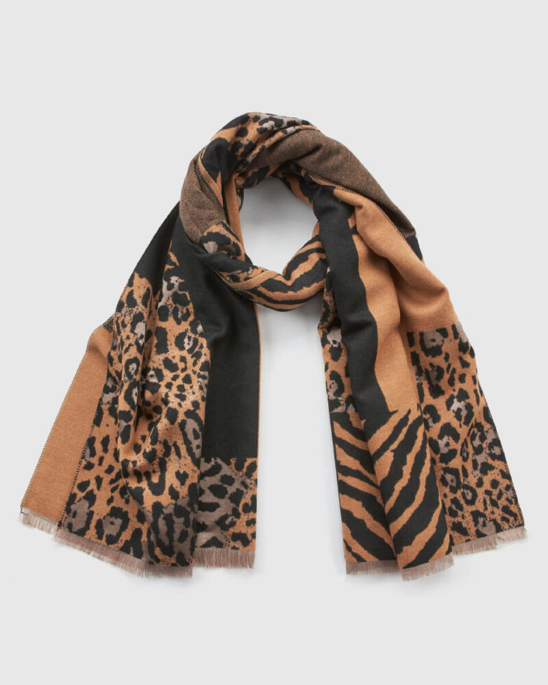 VERDE ΓΥΝΑΙΚΕΙΟ ΚΑΣΚΟΛ 06-0001340  ANIMAL PRINT ΚΑΦΕ