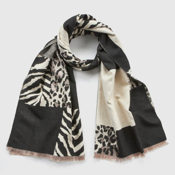 VERDE ΓΥΝΑΙΚΕΙΟ ΚΑΣΚΟΛ 06-0001340  ANIMAL PRINT ΜΑΥΡΟ